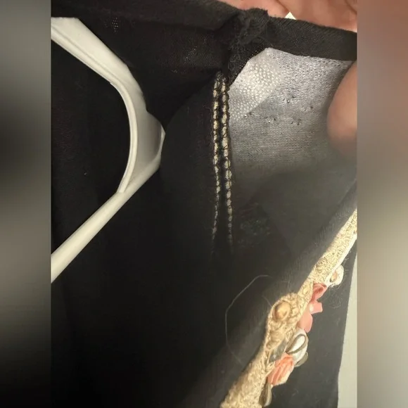 Vintage Cactus brand embellished Black Top women’s size Large - Picture 7 of 7